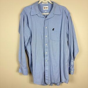 Walt Disney World Mickey Mouse Oxford Dress Shirt Mens XL Light Blue Vintage Top